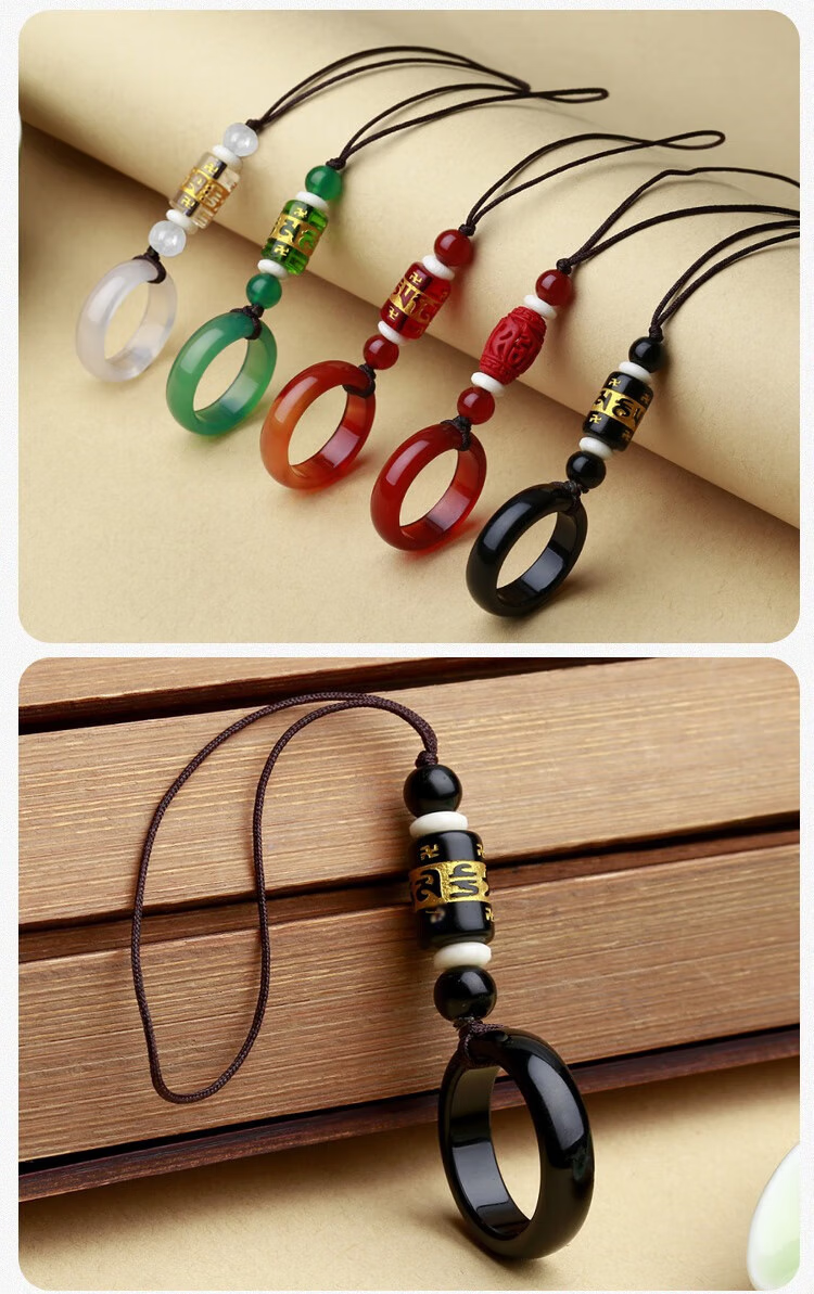Shihan Mobile Phone Accessory Ring Strap, Creative Pendant, Simple Car Keychain, Vintage-Style Phone Lanyard, Short USB Drive Pendant, Women's And Men's Braided Ring Clasp Keychain, Anti-Loss Hanging Ornament 11