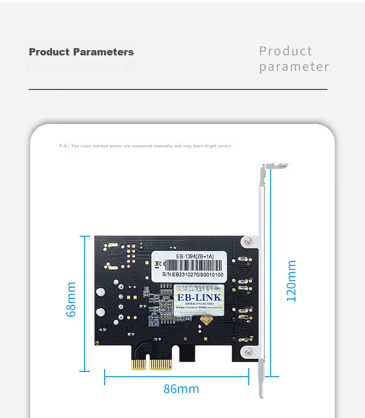 EB-LINK PCI-E to 1394 Capture Card, High-Definition Camera DV Video 1394A Adapter Card 7
