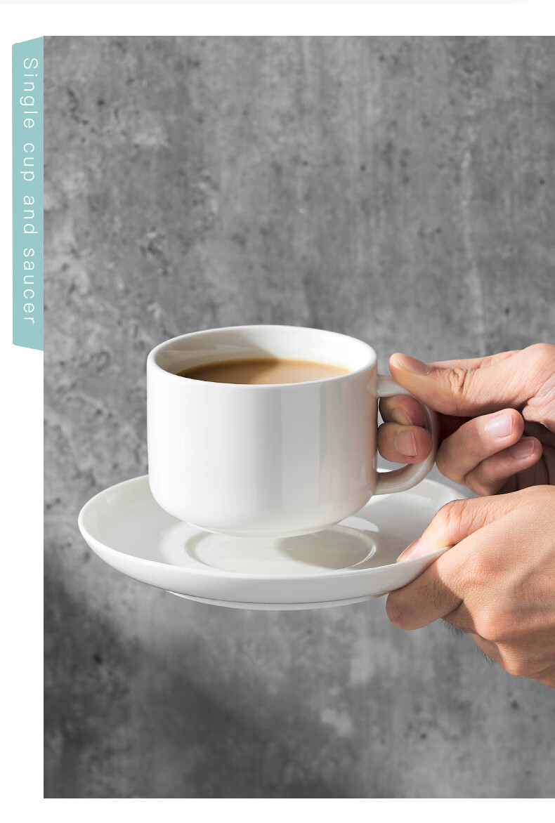 Youlaifu Coffee Cup Set, European-Style Gold-Rimmed Ceramic Cups, Hanging Ear Latte Cups, Office Mugs, 2 Cups, 2 Saucers, 2 Spoons 1
