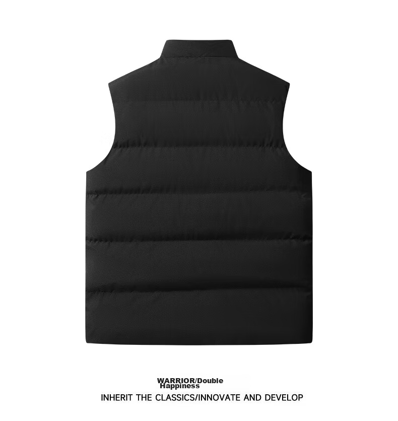 Huili Cotton Vest for Men, Autumn And Winter Warm Thickened Outer Wear, Men's Stand-Up Collar Waistcoat, Casual Cotton Clothing, Men's Wear, Black, 3XL 17