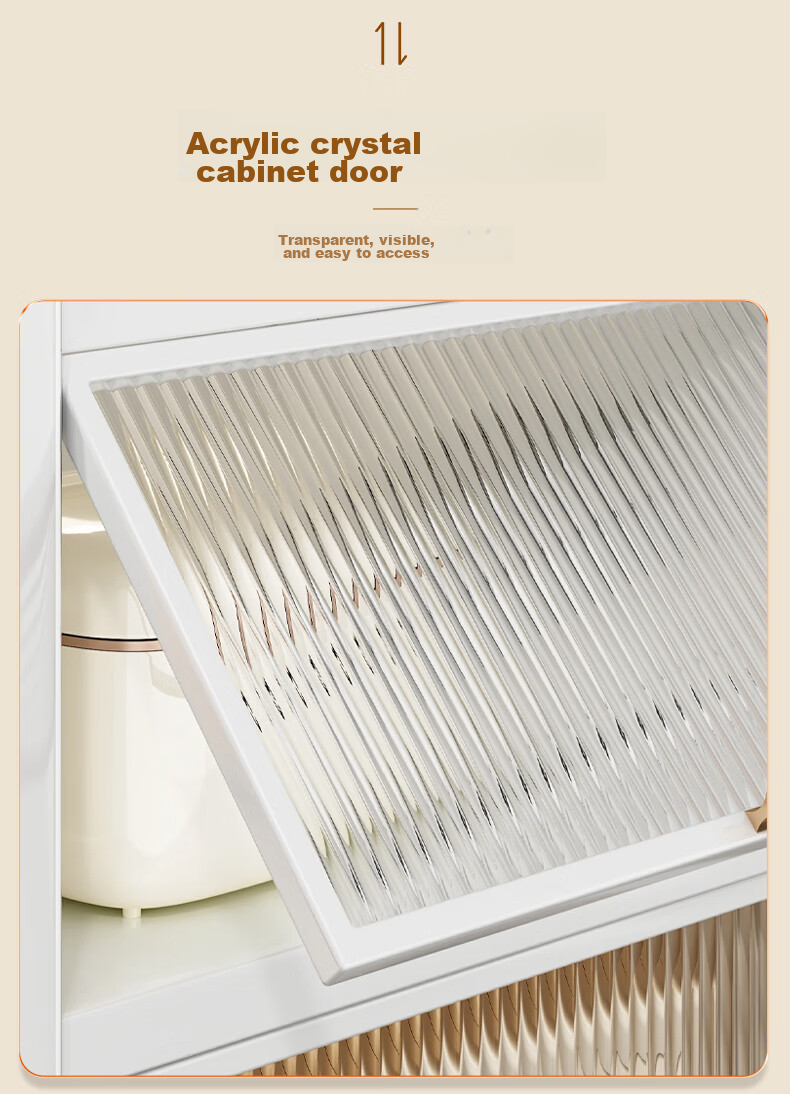 Jiabangshou Kitchen Utensil Storage Rack, Floor-Standing Microwave Oven Organizer, Multi-Layer Dustproof Storage Cabinet, Multifunctional Cupboard, Length 80cm 7