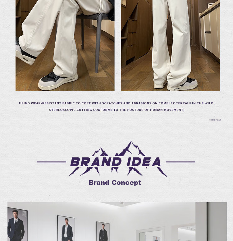 Dingfengbaoluo American Retro Long Pants, Summer High Street Casual Men's Loose Straight Wide-Leg Slightly Flared Trousers SPD01 Off-White 2XL 8