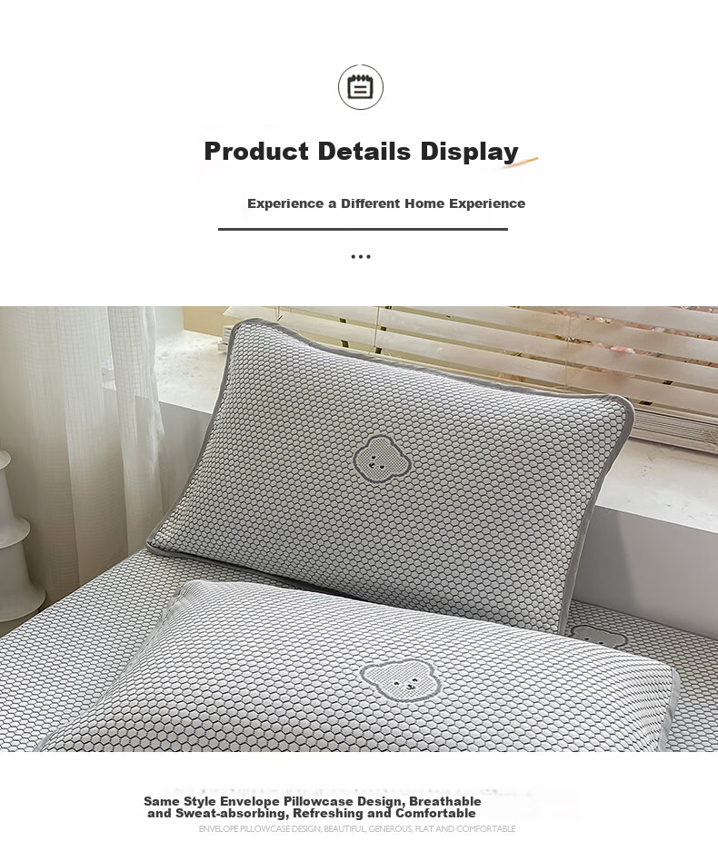 Wuyinliangpin Class A Cooling Ice Bean Bedding Set of Three Pieces, 160*230cm Single Bed Cover, Mattress Protector, Protective Cover 11