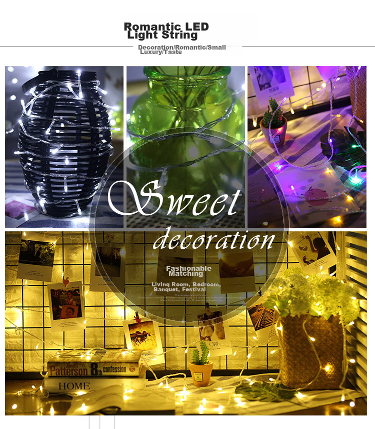 Jingtang Small Colorful Lights, Flashing Starry String Lights, Battery-Powered Birthday Gift Bouquet, Ambient Decorative Light Strips, 5 Pieces 2
