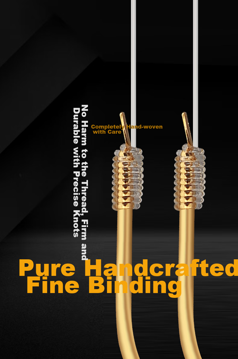 Shensha Fishing Hook with Pre-Tied Leader Line, Double Hook Gold Sleeve with Barbs, Ready-Made Rig, Platform Fishing Line Set, Fishing Tackle Accessories 4