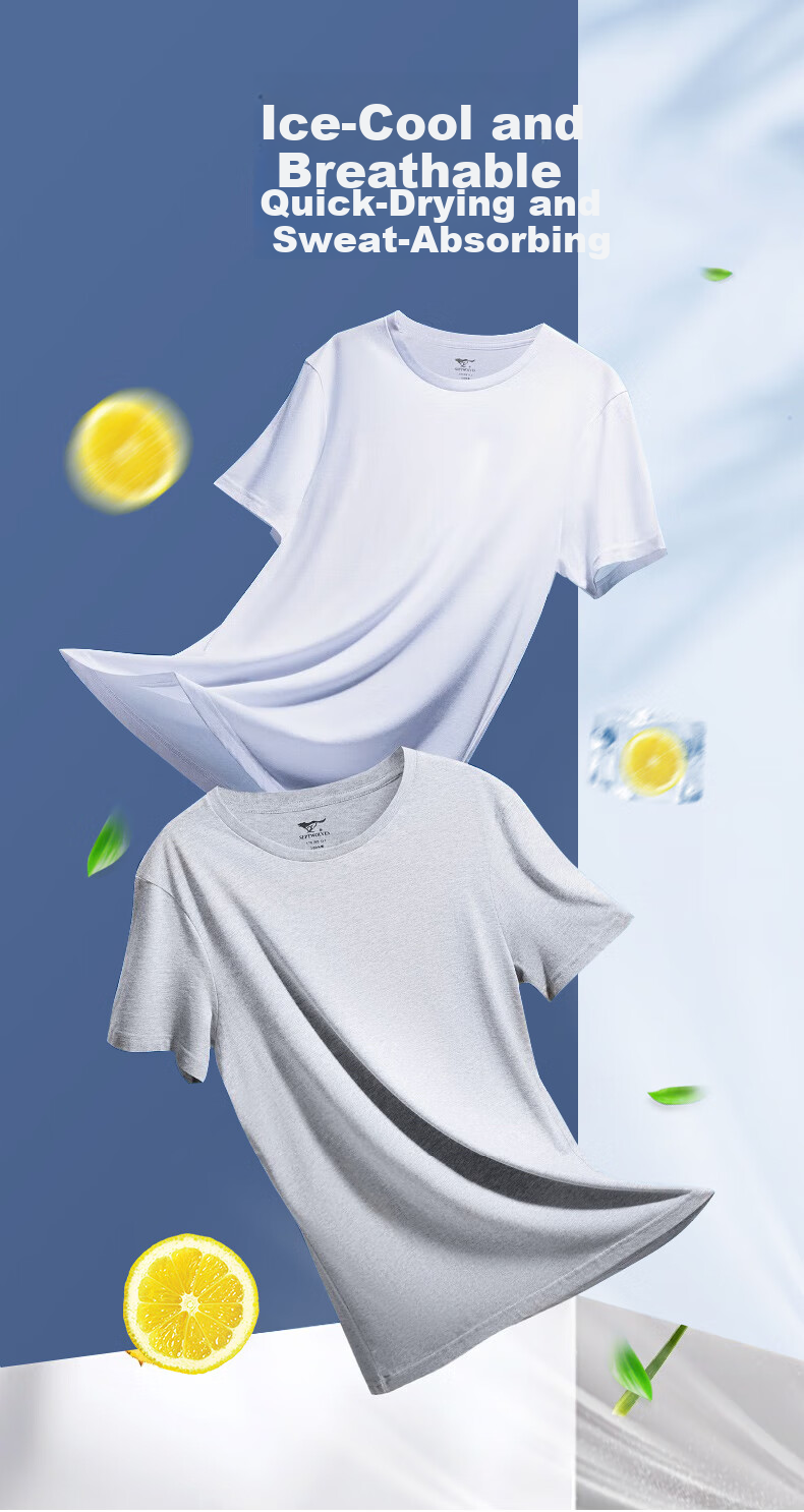 SEPTWOLVES [Soft And Skin-Friendly] Men's Short-Sleeve Pure Cotton T-Shirt, Breathable Running Sports 100% Cotton White Tee Loungewear 2