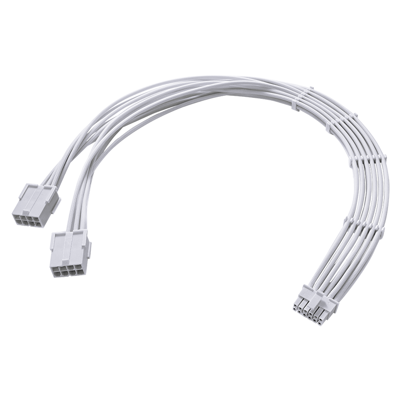 JEYI Graphics Card Power Extension Cable, 2*8Pin to 16Pin Converter, Graphics Card Power Extension Module Cable, 12VHPWR, Dual 8P to Dual 12+4P, 45cm, White