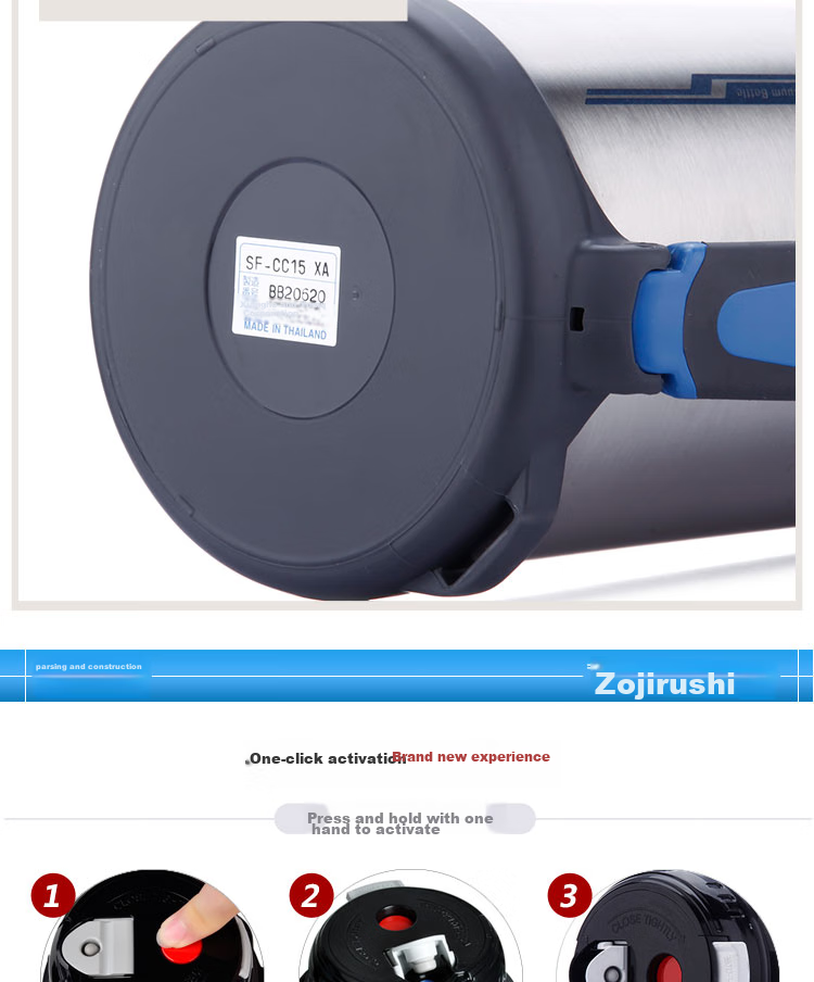 ZO JIRUSHI Insulated Thermos, 304 Stainless Steel Vacuum Travel Bottle, Large Capacity Wide-Mouth Flask, Car Hot Water Bottle SF-CC15 14