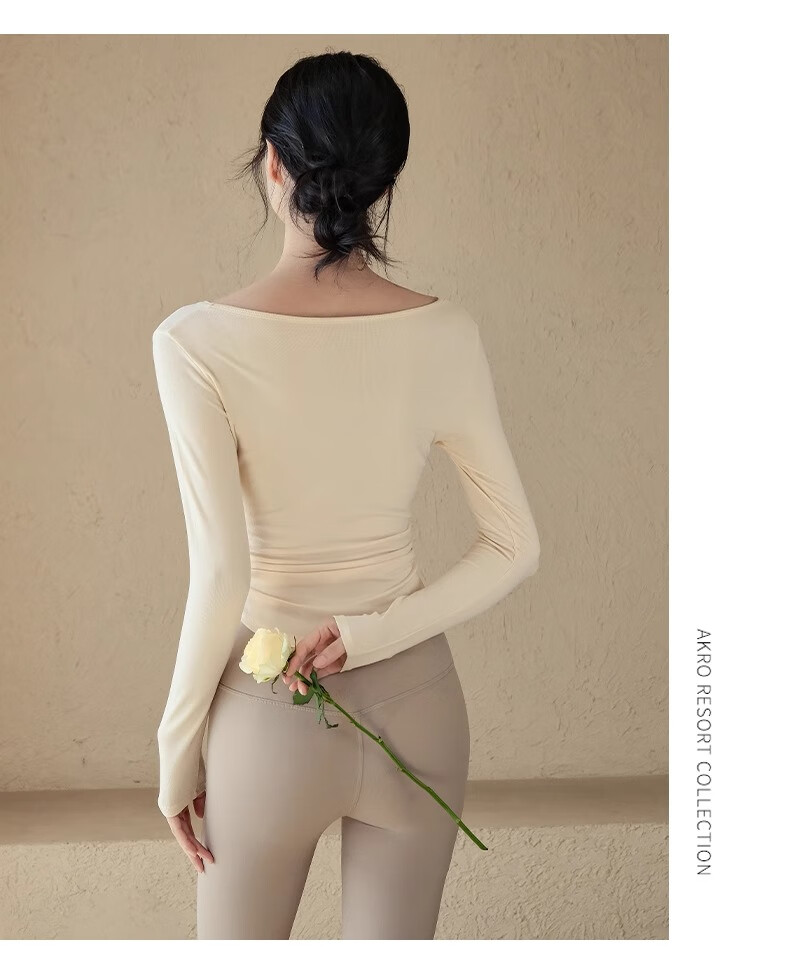 ACKDCS Yoga Top for Women, Slimming High-Elasticity Outer Wear Sports Top, Dance Pilates T-Shirt, Running Fitness Top 11