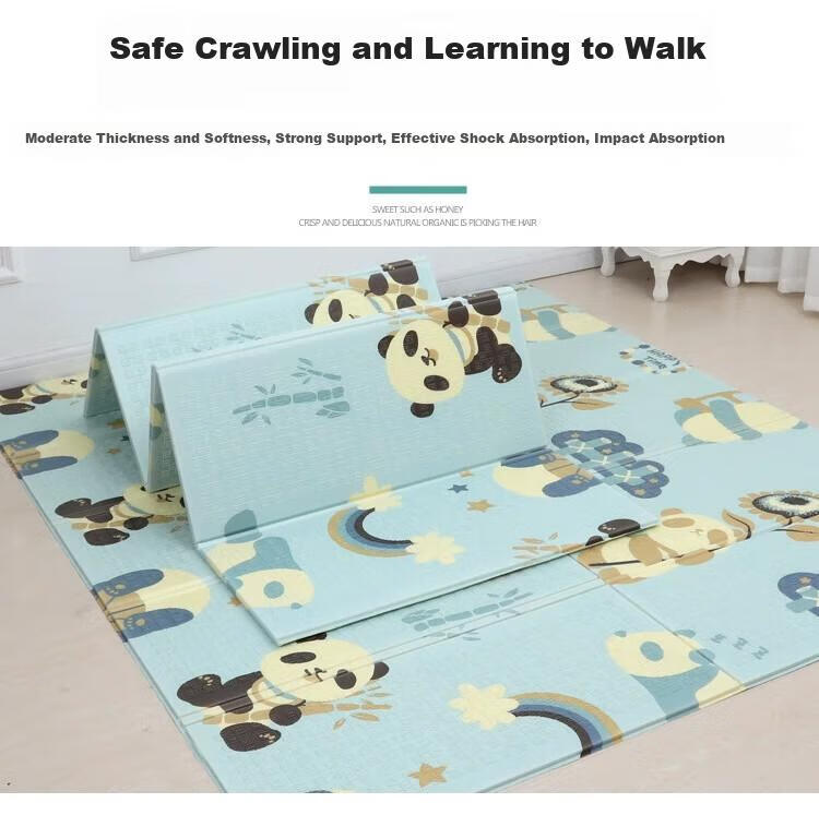 JOYNCLEON Crawling Mat, Baby Cartoon Play Mat, Infant Thickened Living Room Foldable Double-Sided Carpet, Jwj32985 1