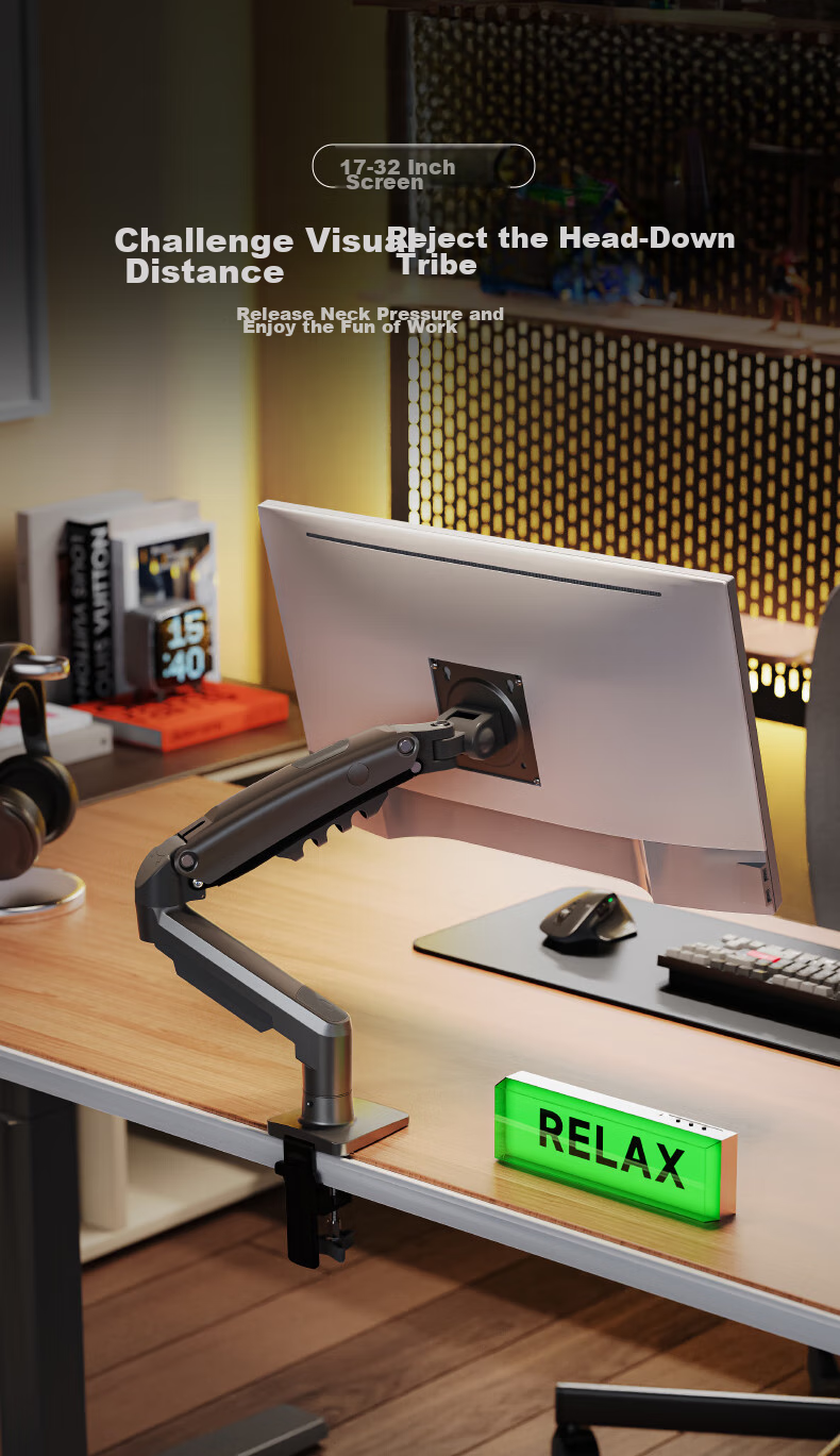 NB Monitor Stand, Mechanical Arm, Computer Desk Clamp Base, No Drilling Required, Screen Lifting And Suspended Support, Height-Increasing Bracket, Suitable for Kexi Zhuowei, 17-32 Inches 1