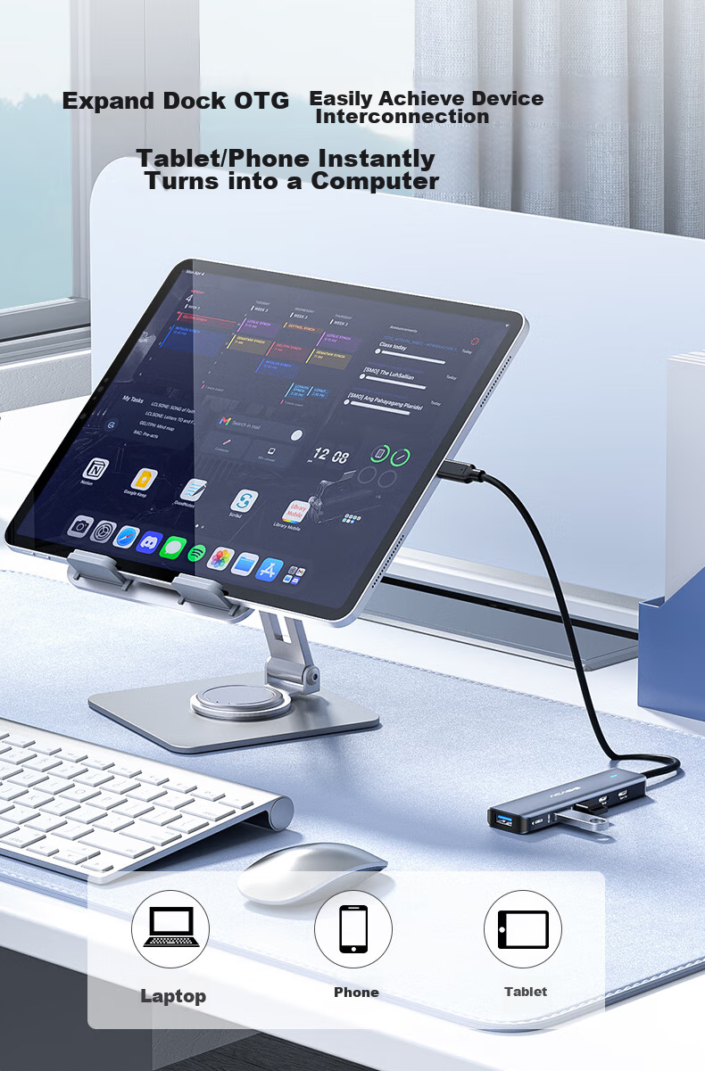 Acasis Type-C Expansion Dock, Apple Mac 5-In Desktop Hub, Computer Desk, Type-C to USB Adapter, USB 3.0 Hub, Video Adapter for Phones And Tablets, DS-9901 13