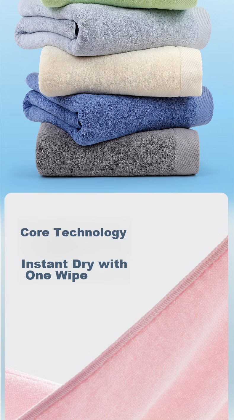 Grace 5A Antibacterial Pure Cotton Bath Towel, Extra Large And Thick, 650g, for Men And Women, Absorbent Quick-Drying Wrap Towel, 170*90cm, Sports 8