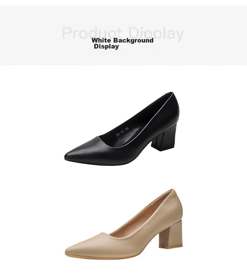 CARTELO Women's Single Shoes, Professional Work Shoes, Elegant Pointed Toe Chunky Heel Shoes, KCC-555, Black, Size 38 17