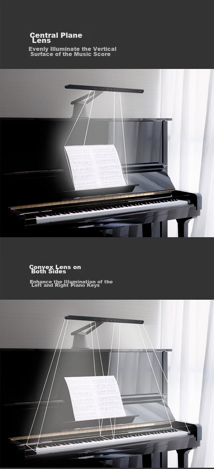 BenQ PianoLight Eye-Protection Full-Spectrum LED Smart Detection Piano Light for All Ages 4