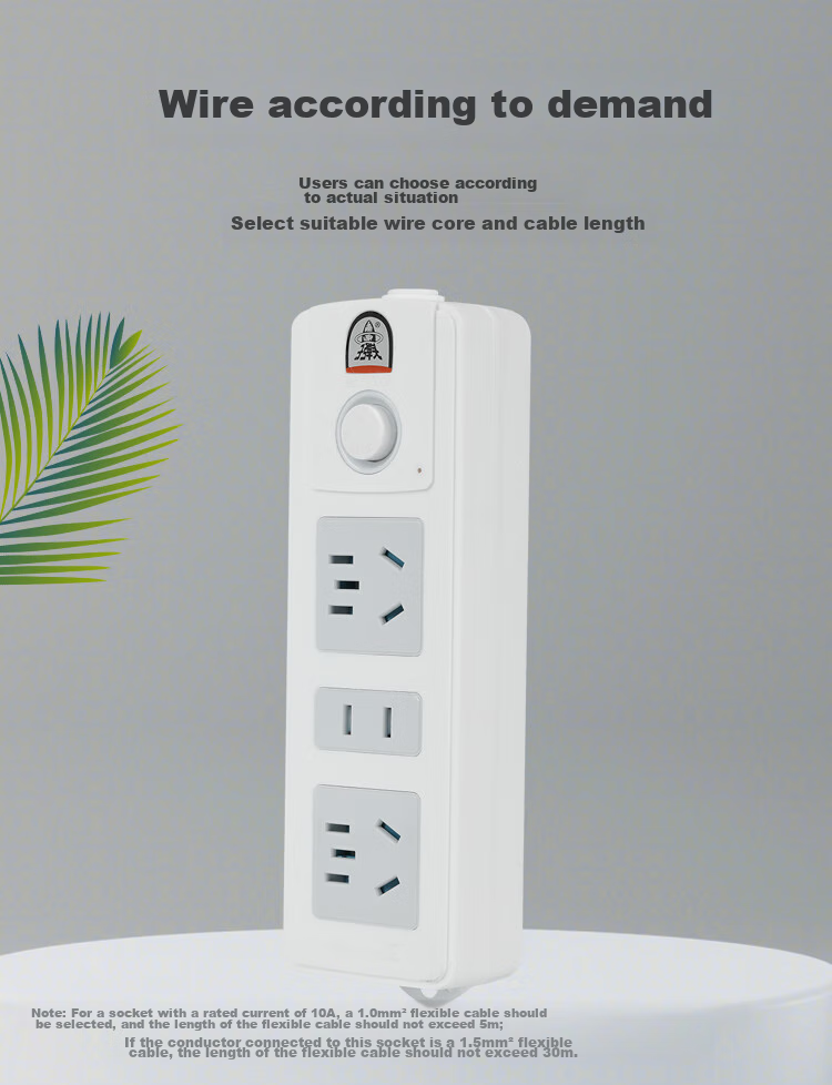 Zidantou TS-009w Six-Outlet Master Control Wireless Socket Power Strip (Power Cord And Plug Not Included) 4