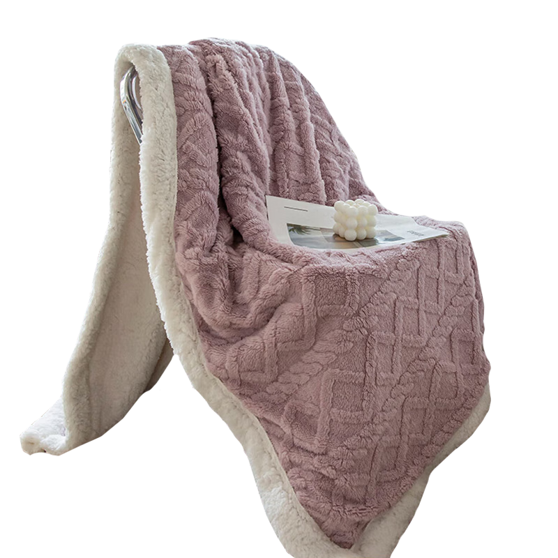 Grace 3A Antibacterial Taffeta Velvet Blanket, Thickened Double-Sided Coverlet, Nap Blanket, Monet Purple, 1.5*2M