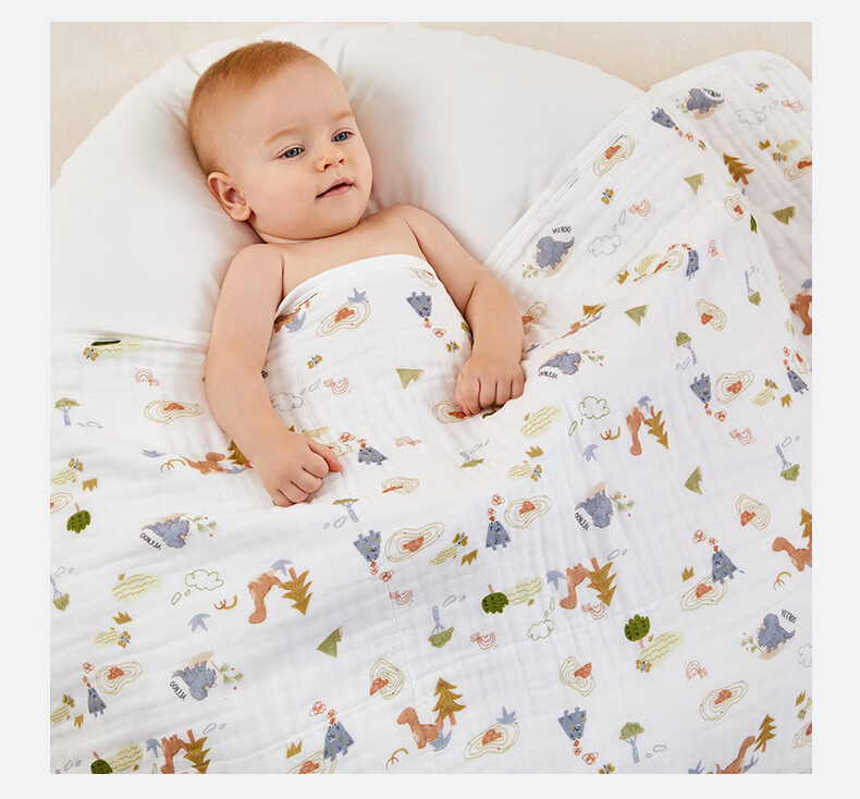 YEEHOO Bamboo Cotton Antibacterial Moisture-Absorbing Breathable Bath Towel for Newborns, Baby Boys And Girls, Towel for Grassland Fairy, 115*115CM 5