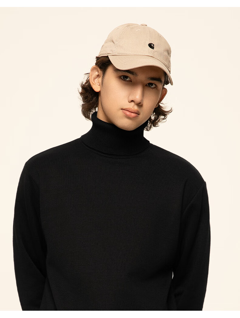 GENIOLAMODE [Endorsed by Ao Ruipeng] Men's High Neck Sweater Winter Fleece Lined Warm Knitwear Black M 13