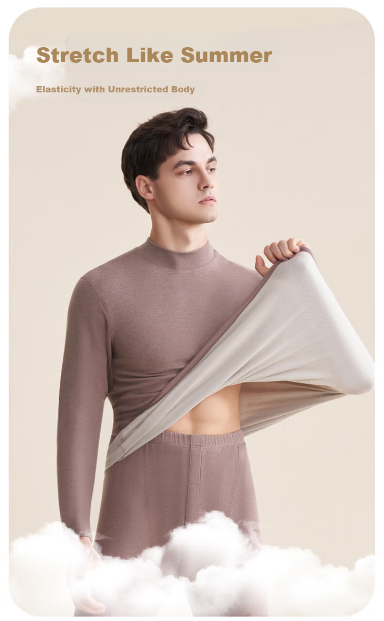 LangSha Men's Wool And Silk Blend Sweater [2026 Autumn/Winter New Arrival], Base Layer, Warm Top, 7A Antibacterial, Fleece-Lined, Heat-Generating 11
