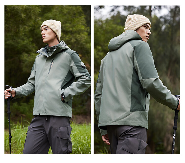 TUCANO Men's 3XL Gray 3-in-1 Outdoor Hiking Jacket Windproof Waterproof Autumn Shell 22