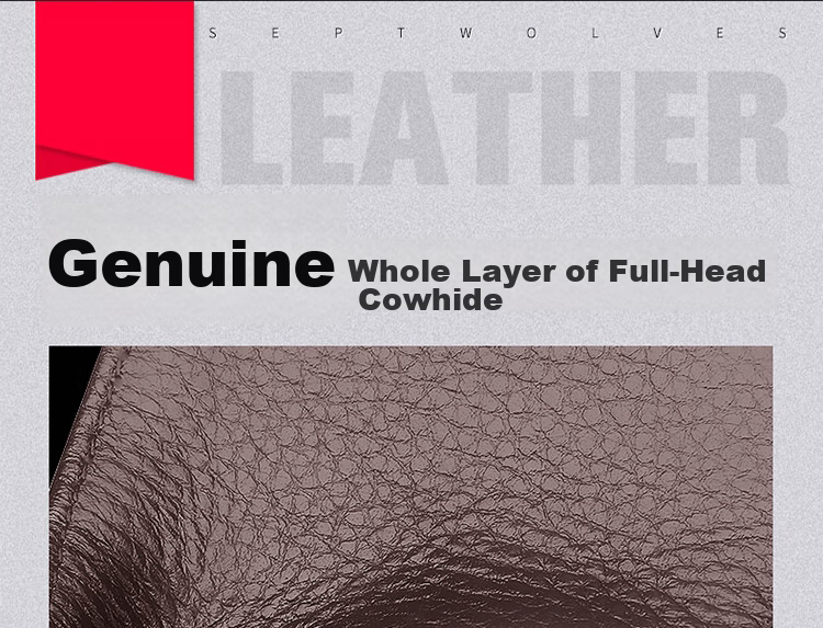 SEPTWOLVES Wallet for Men, Driver's License Holder, Genuine Leather Card Case, ID Holder, Driver's License And Birth Certificate Protector, Storage Pouch, Card Sleeve 8