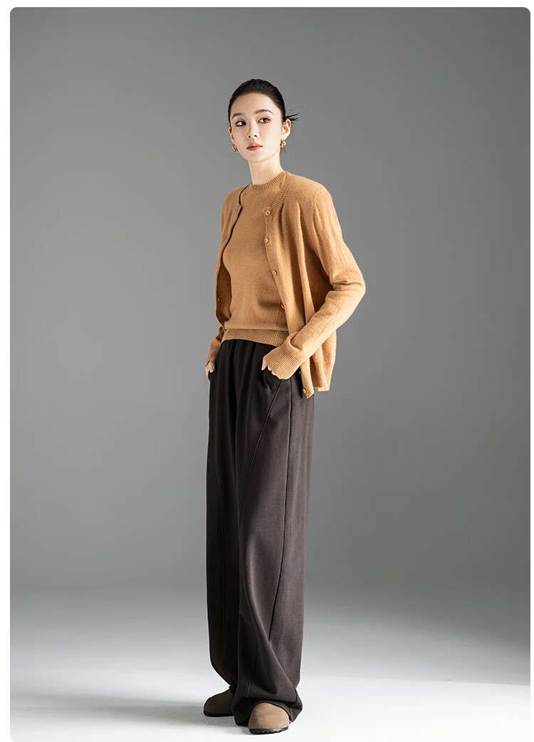 Dme [Zizai Weitui] High-Waisted Loose Wide-Leg Cropped Pants for Women, Spring And Autumn Best-Selling Style, Washed Casual Long Trousers 20