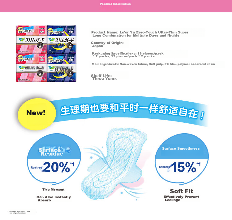 Laurier Kao Imported F Breathable Cotton Soft Day And Night Comfortable Sanitary Napkins Combo Pack 48 Pieces Menstrual Pads Sold by JD 4