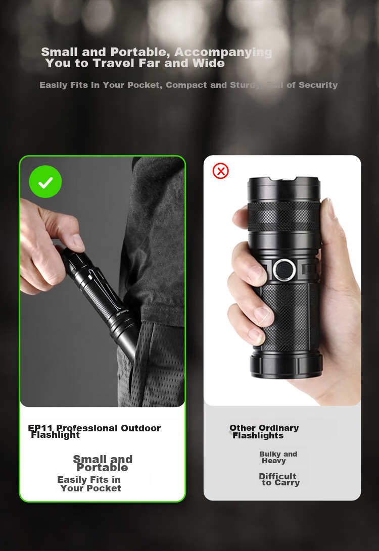 KLARUS EP11 Tactical Flashlight, Self-Defense, High Brightness, Rechargeable, Long Battery Life, Ultra-Bright, Outdoor Portable, Long-Range 2