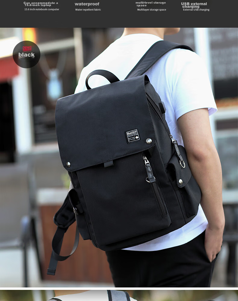 HALFEEL Backpack for Men, Large Capacity Business Travel Laptop Backpack for Middle School, High School And College Students 3