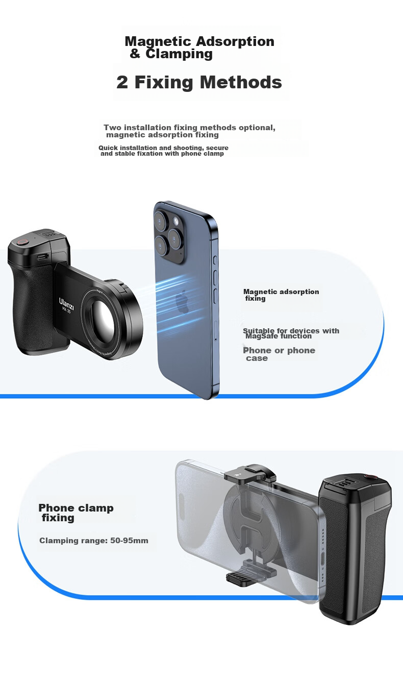 Ulanzi MA35 Magnetic Selfie Light Kit (Black), Bluetooth Remote Control, Handheld Camera Trigger, Selfie Stick, Vlog And Travel Photography Accessory 4
