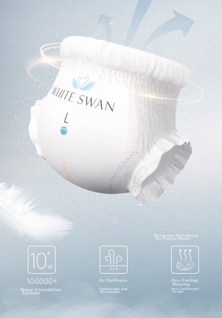 BBG Swan Series Pull-Up Diapers, Size 3XL, 42 Pieces (For Ages 17kg And Above), Velvet-Like Soft And Thin Growth Pants 11