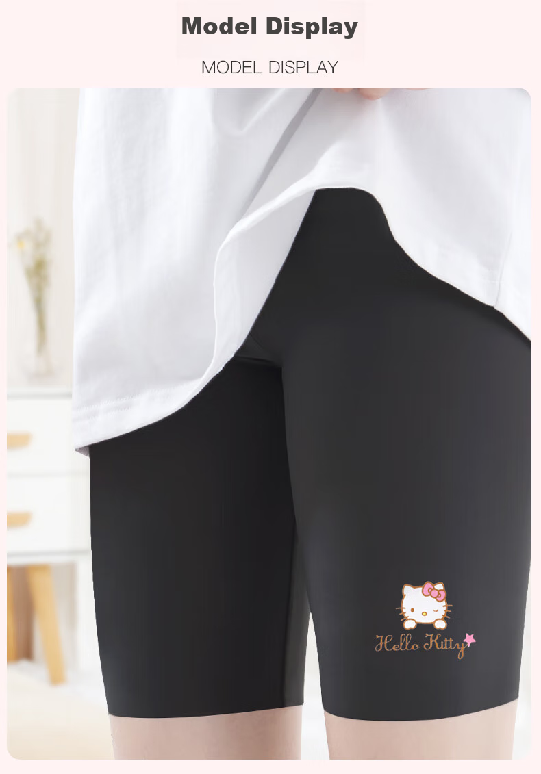 Hello Kitty Girls' Leggings, Children's Safety Shorts, Big Kids' Seamless Breathable Shorts, Shark Pants, 55568 Pink, Size 150 9