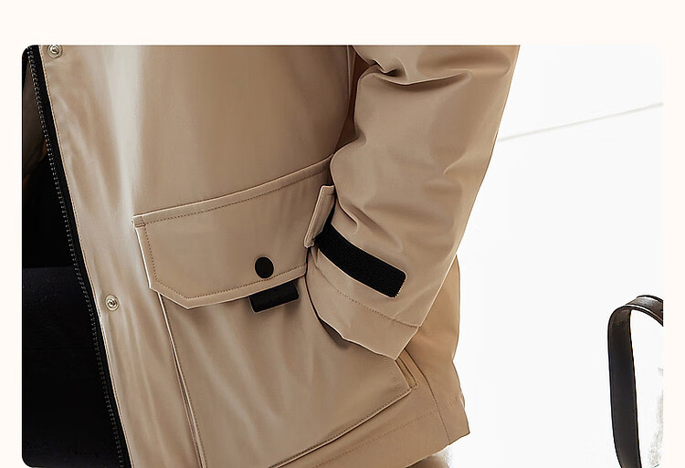 Dme [Sanfang Black Technology] Winter Warmth 90% Duck Down Hooded Adjustable Cuff Velcro Down Jacket Coat 4