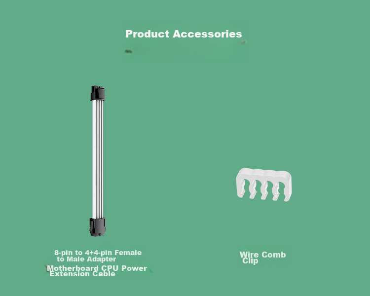 KELEPU Desktop Computer CPU Power Extension Cable, 8Pin to 4+4Pin Male And Female Extension Cord, White, 300mm 11