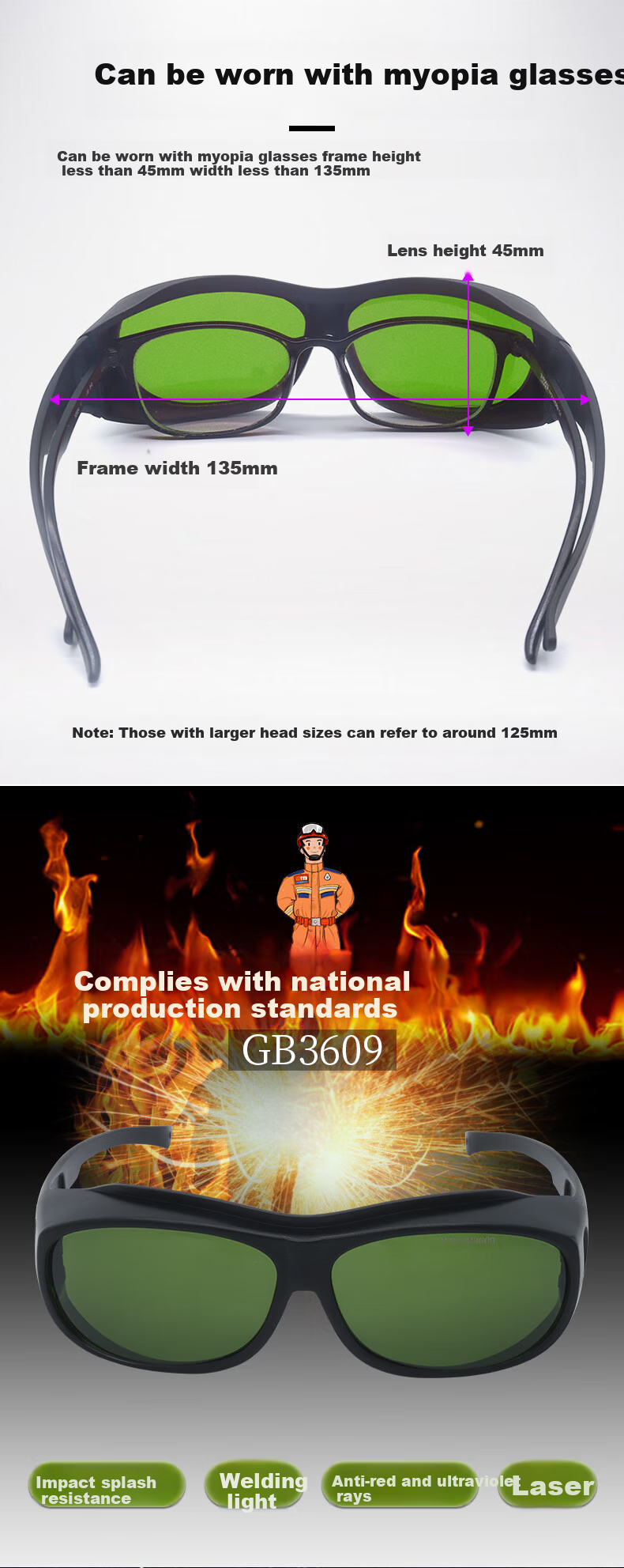Jimmy Orange Welding Goggles, Professional Laser Welding And MIG Welding Glasses, Anti-Glare Protective Eyewear for Welders 6