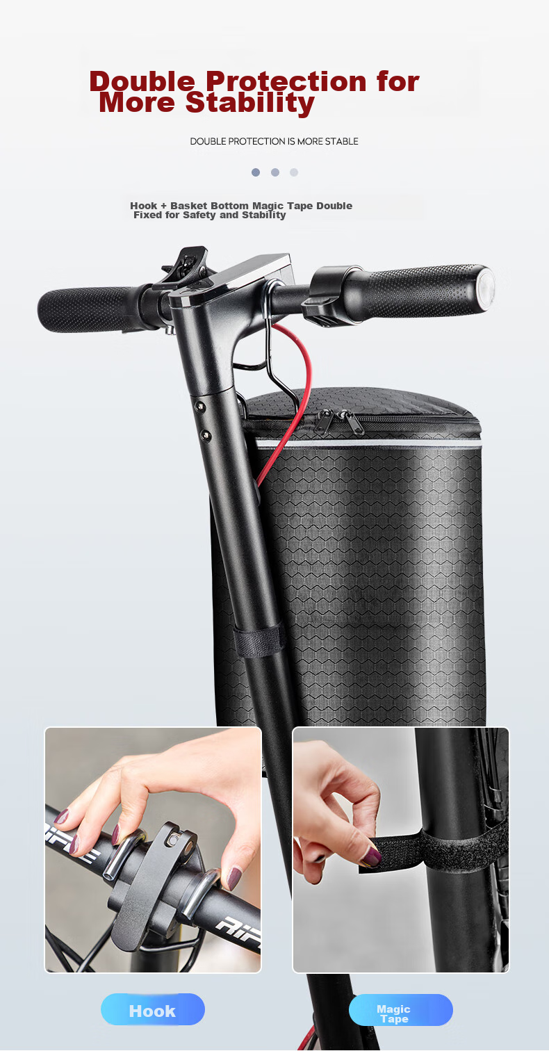 Move Iron Bicycle Front Basket, Electric Bike Front-Mounted Hanging Basket, Universal Folding Waterproof Bicycle Basket, Upgraded Wear-Resistant Long Versio 18