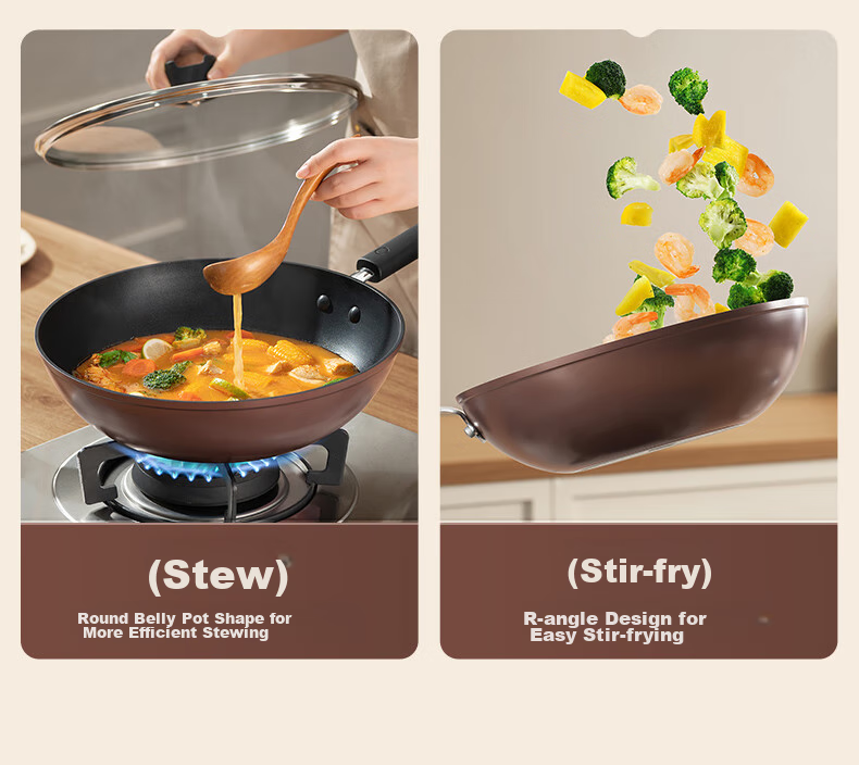 SUPOR Non-Stick Wok, Flat-Bottom Frying Pan for Stir-Fry And Steak, Low-Smoke, 28cm, Compatible with Induction And Gas Stoves 17