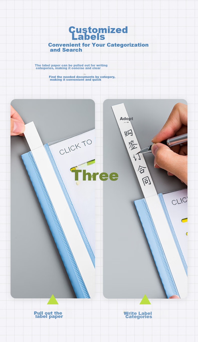 Jindeli 5 A4 File Folders, Report Folders, Organizers, Loose-Leaf Plastic Binding Strips, Two-Hole Punchers, Simple File Binding Strips, Pressure Strips, Two-Hole Loose-Leaf Clamps, Blue, LW320 7