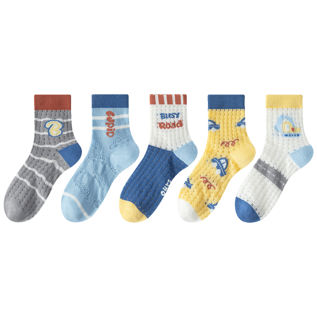 MiiOW Children's Socks for Boys, Breathable Mesh Summer Thin Socks, Ultra-Thin Casual Mid-Calf Socks for Baby Boys