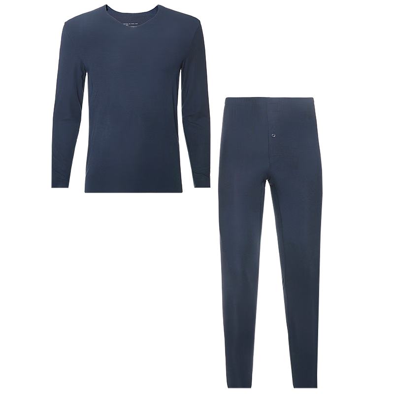 AIMER MEN Men's Thermal Base Layer Set Modal Seamless NS74J471 Dark Blue 185