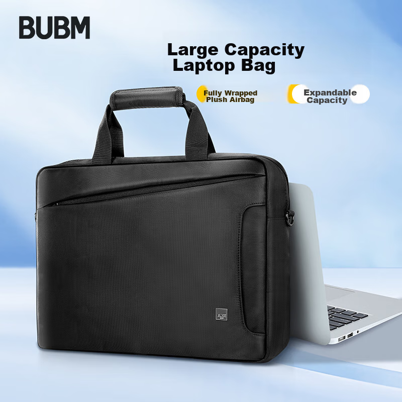Biyoumei Laptop Bag Business Notebook Handheld Style 17.3-Inch Briefcase Thick Large Capacity Shockproof Shoulder Bag
