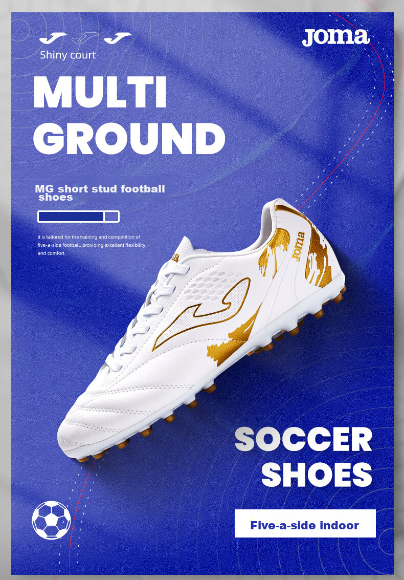 JOMA Children's Soccer Shoes for Boys And Girls, Youth Students MG Short Studs Breathable Football Training Shoes, Orange, Size 37 1