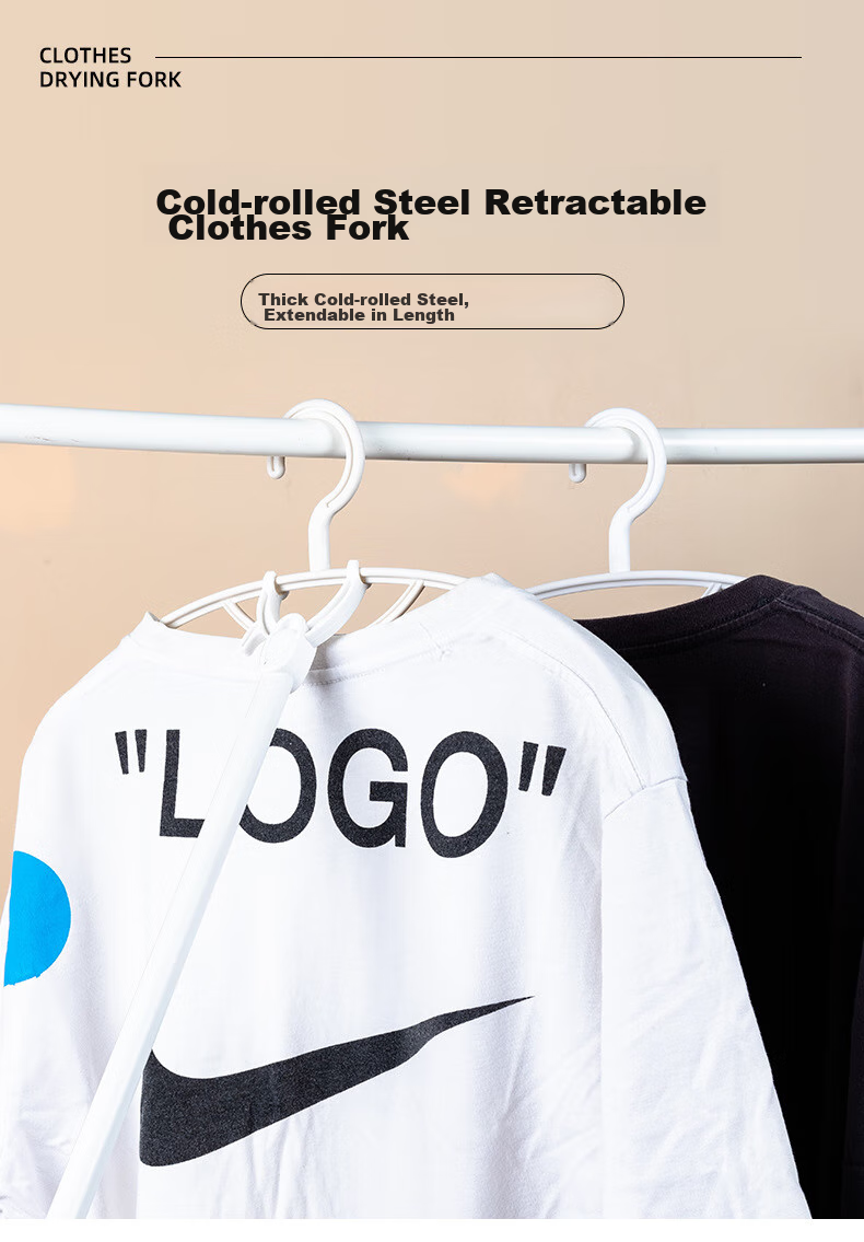 MENGTING Clothes Drying Rack Hanger, Extendable Clothes Support, Clothes Hanger Rod, Light Gray 1