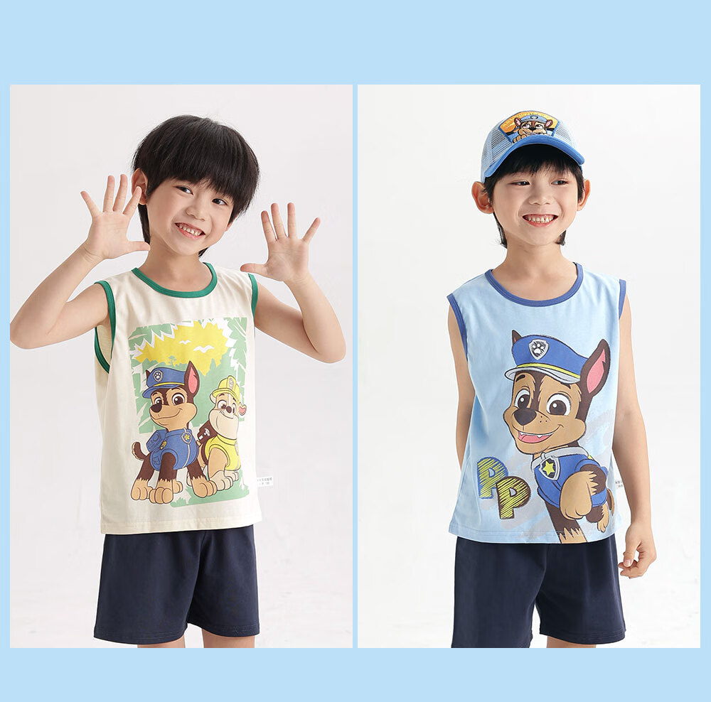 PAW PATROL Children's Vest, Boys' Class A Cartoon Undershirt, Summer Breathable Baby Sleeveless T-Shirt, PA1916P2, Size 110 7