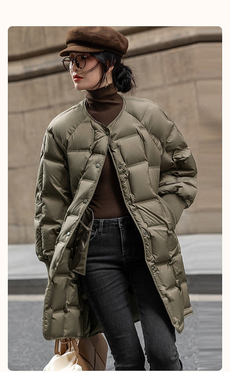 Dme [Puff Lover] 25 Winter Cloud 90% Duck Down Matte Horizontal Knitted Slimming Bread Women's Down Jacket 1
