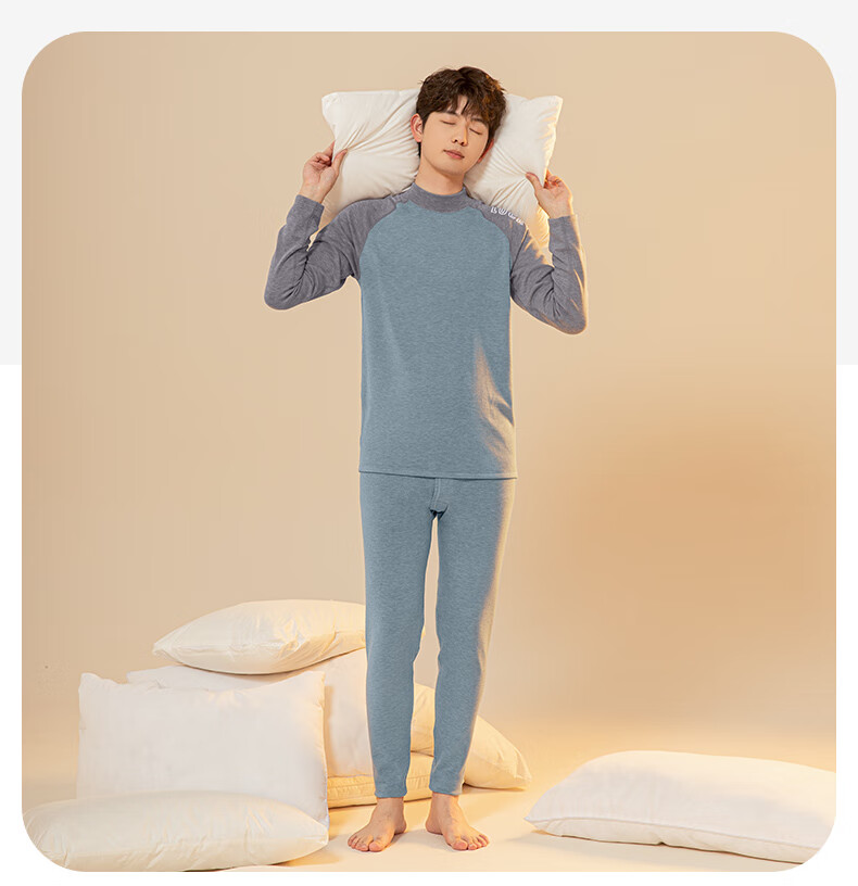 YING BO LUN Youth and Children's Thermal Underwear Autumn Set Winter Cotton Sweater School Uniform Essential 81233 Heather Gray 180 22