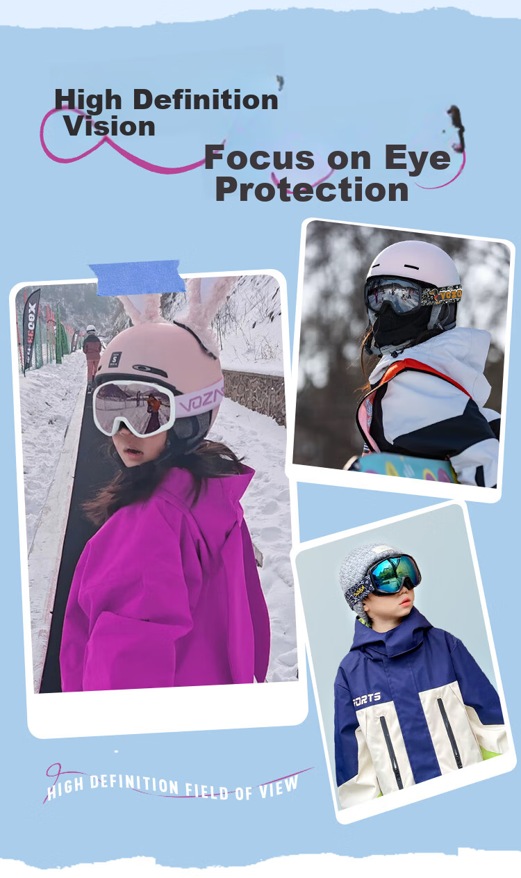 VOZAPOW Children's Ski Goggles, Double-Layer Anti-Fog, Snow Blind Spherical Lens, Windproof And Cold-Resistant Protective Eyewear for Men And Women in Snow 2
