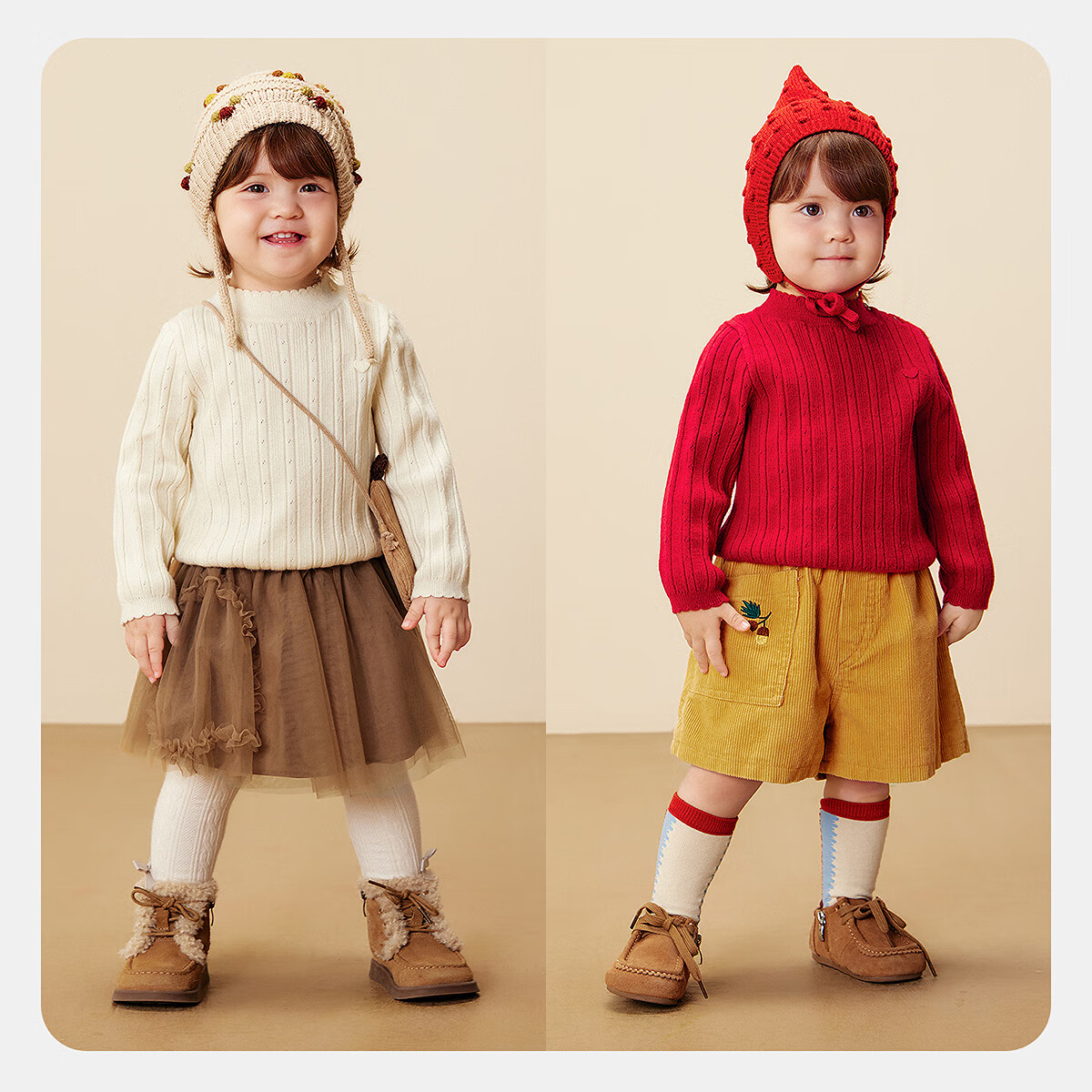 Minibala Girls' Baby Half Turtleneck Soft Sweater Base Layer Skin-Friendly Warm Sweet 2025 Winter