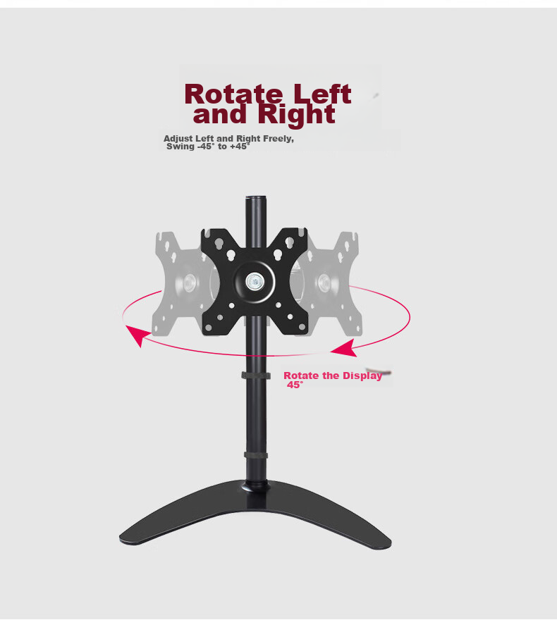 HILLPORT HILLPORT 24/27/32-Inch Monitor Stand with Height Adjustment, Tilt, Swivel, And Rotation for Samsung, Redmi, Dell, ASUS 20-22 10